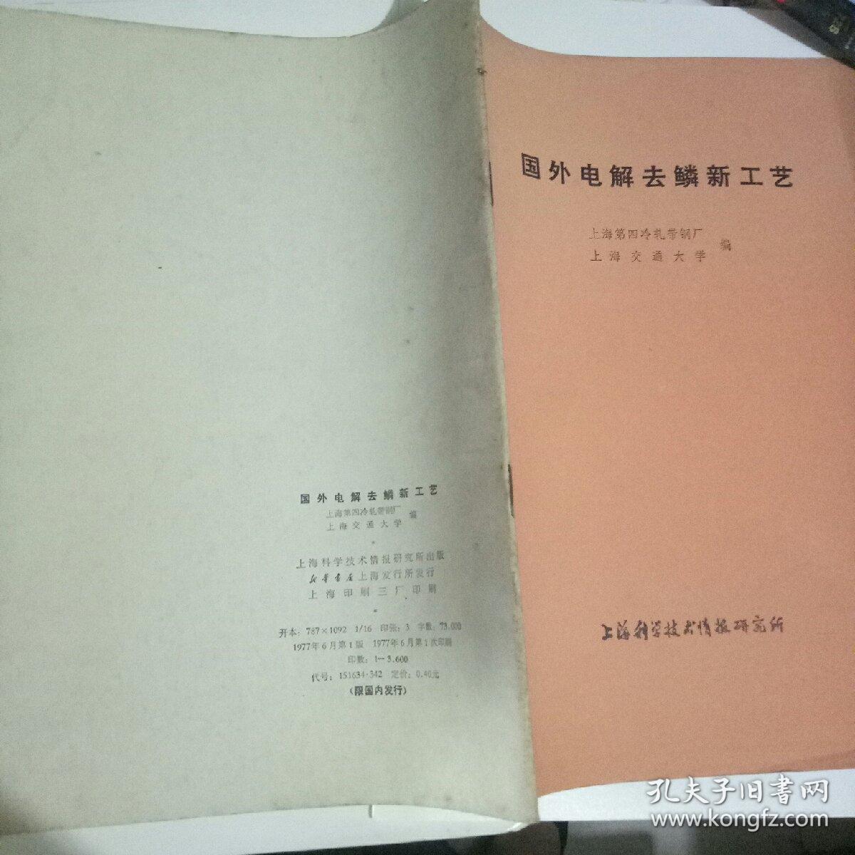 国外电解去鳞新工艺