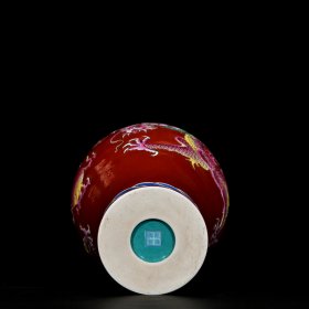 清乾隆粉彩浮雕龙纹梅瓶32/20厘米