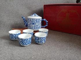 青花 茶器套 茶道具 回流