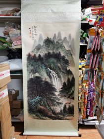 卫志东成名前画 黎雄才作品款山水风情系列138+68厘米画心山水写生图笔意可关于茶室玄关私人酒店会所系列纯手工绘