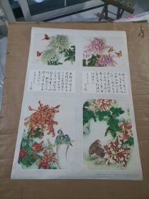 国画 菊花条屏（单张）[2开]，