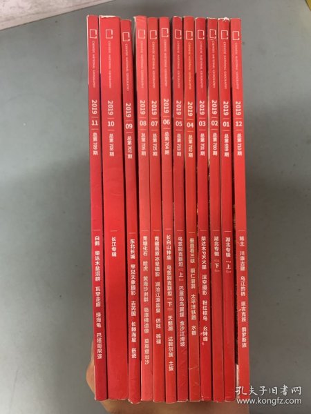 中国国家地理 2019年 月刊 全年1-12期（1、2、3、4、5、6、7、8、9、10、11、12）总第699-710期 湖北专辑、长江专辑 共12本合售 杂志