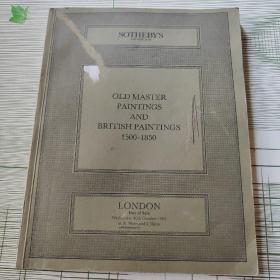 SOTHEBY'S 苏富比 Old Master Paintings and British Paintings 1500-1850 Day of Sale Wednesday 30th October 1985 at 10 30am and 2 30