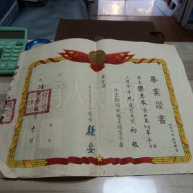 烟台恤养院小学 毕业证书 1954年（文化路）