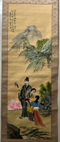 民国原装老刺绣《高士仕女》四平尺。精美。