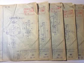 沈阳纺织机械厂图纸 左压板0329右压板0330 轴承盖图纸0333-0337五张 共计七张 红章1995年生产 94年12月准备