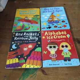 Head and sharratt:One to Ten and Back Agai，Faster, Faster! Nice and Slowl,Read Rockets and Rainbow Jelly,Alphabet Ice Cream（4本合售）