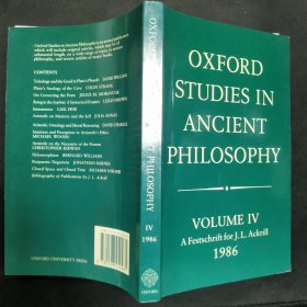 【英文原版书】OXFPRD STUDIES IN ANCIENT PHILOSOPHY Volume Ⅳ 1986