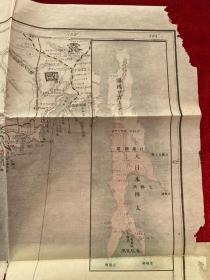 清朝 1906年出版、东亚地图
有库页岛、中国直隶省、辽东湾等等
55厘米*40厘米