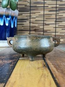 古董   古玩收藏   铜器   铜香炉   尺寸长宽高:12.5/9/5.5厘米，重量:1斤