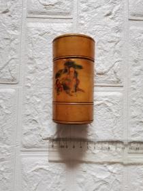 【老寿星——1990年锦州制药一厂工会赠】人物竹子茶叶盒茶叶罐