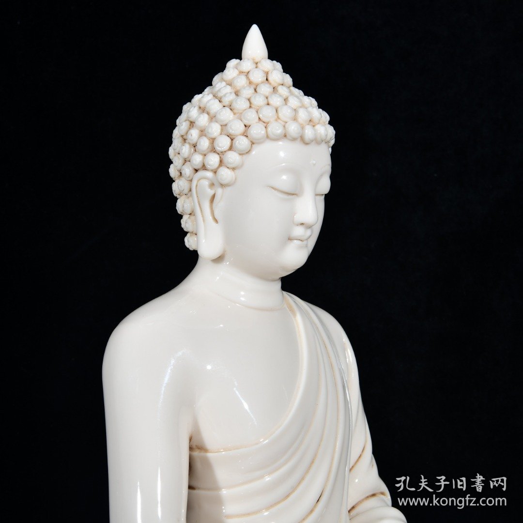 大明万历年德化何朝宗印红胎释迦牟尼如来佛造像 高30宽24厘米2