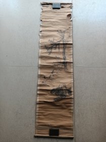 清代手绘人物年画。折柳寄情古典故事。盖有我有画藏印章。