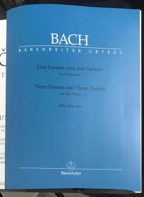 巴赫 六首无伴奏小提琴组曲 BWV1001-1006 三首奏鸣曲和帕蒂塔无指法 骑熊士乐谱书 Bach Six Suites for violin BA5256