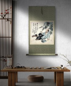省美协会员文联会员李老师最新水墨人物作品 定制书画皮纸浅仿古
