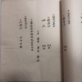手写瀛海蔡氏族谱（大开本32.5*34，34页）