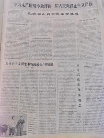 解放军报1975年12月3日四开四版
毛泽东主席会见福特总统等美国客人；
我人造地球卫星已按预定计划返回地面；
邓小平副总理同福特总统会谈；
北京部队某团领导干部坚持下连当兵代职，改进思想作风，抓好基层建设；
武汉部队炮兵某团在职干部认真学习无产阶级专政理论；
学习革命理论，焕发革命精神，沈阳部队某团四连干部不断提高无产阶级专政下继续革命的觉悟，一心一意做好连队工作；