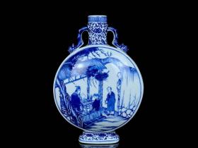 《精品放漏》雍正青花扁瓶——清代瓷器收藏