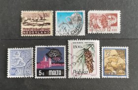 【外国邮票】前苏联、荷兰、日本等国邮票7枚合售（包邮）