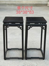 楠木制作花架一对，尺寸如图，完整牢固。