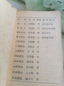 1965年山西省中医学校第二期函授学员通讯录
