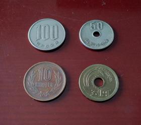 日本硬币5元 10元 50元 100元