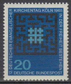 bh06外国邮票联邦德国邮票西德1965年  德国无线电广播通信展览 新 1全