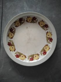 中国博山花卉瓷盘 直径25cm