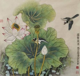 【作品保真，取自画家本人】吴秋华 68X68cm 福建省福州市人，国家一级美术师。1980年就职于福州市美术馆，1993年至2000年担任福州市美术馆美术室主任，并担任福州业余美术学校和中国书画函授大学福州分校教务主任，同期担任福州市美术家协会和福州市书法家协会秘书长助理