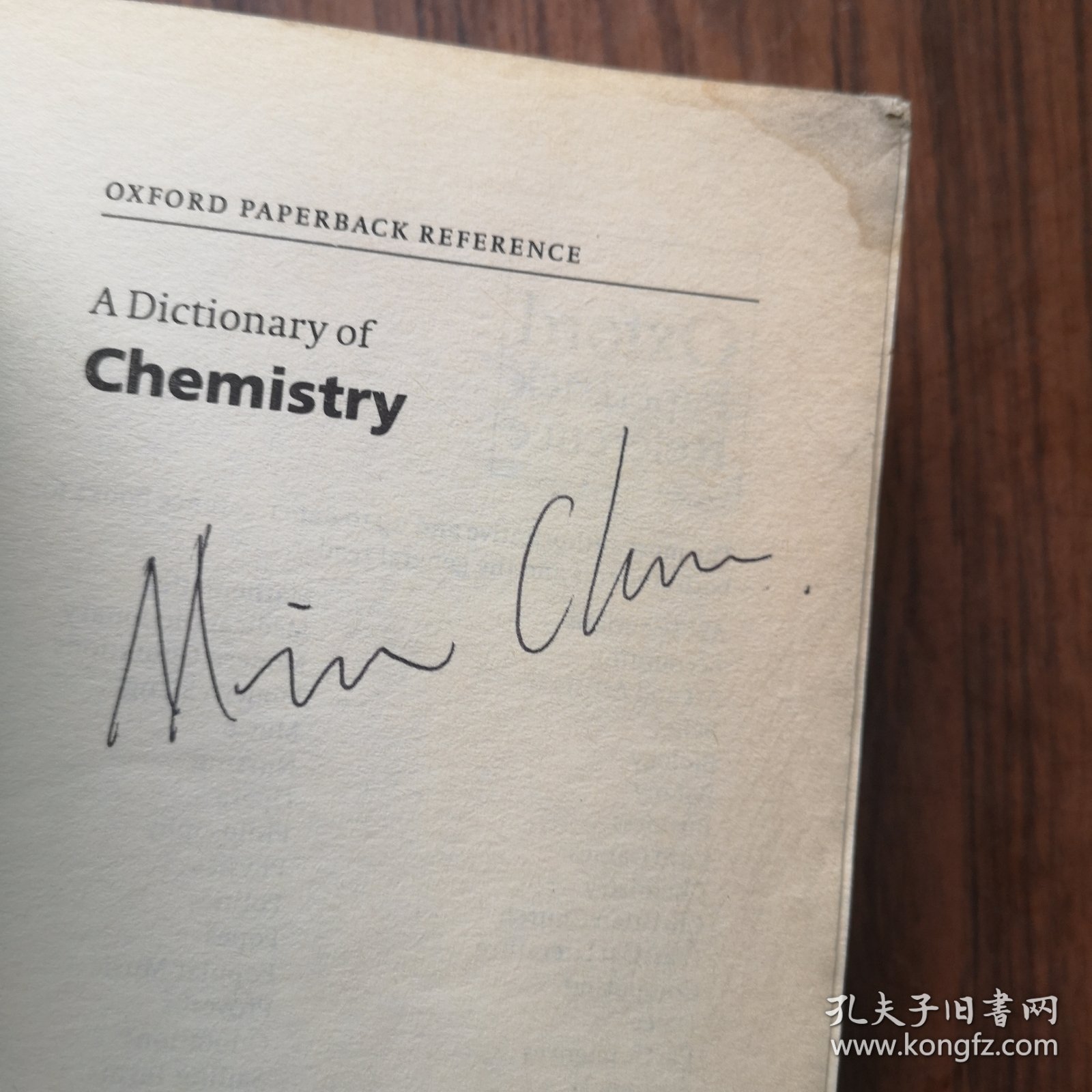 A Dictionary of Chemistry