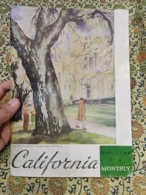 1947年 加州期刊《CALIFORNIA MONTHLY》封面有英文题跋，内容详实可藏