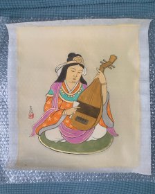 日本，佛画、绢画，描金，琵琶天女2