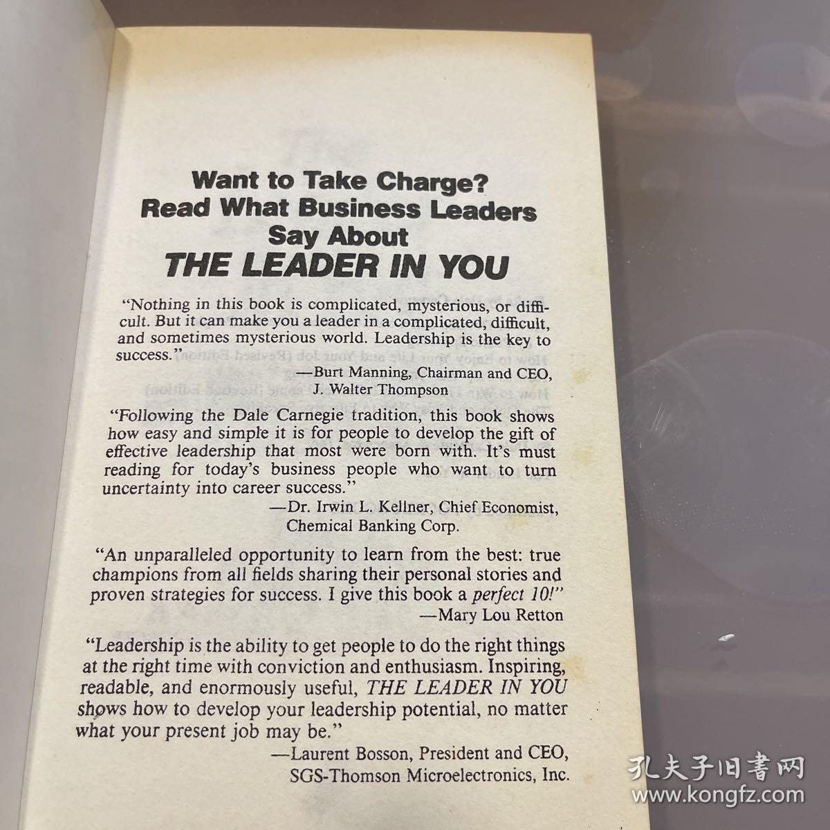 The Leader in You：How to Win Friends, Influence People and Succeed in a Changing World1