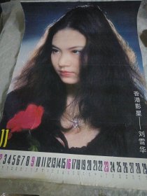 挂历单页，香港电影明星刘雪华。，编号45