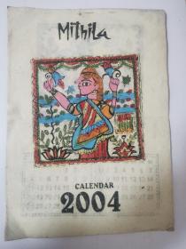 MithiLa 2004 CALENDAR 木版画挂历