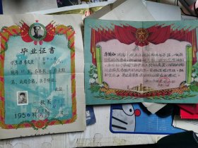 1953年同一人不同的毕业证书，获奖证书，工作证书和工作笔记本（共20份合售）见多图所示