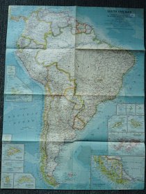 National Geographic国家地理杂志地图系列之1960年2月 South America 南美洲地图