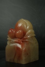 老挝结晶寿桃钮印章