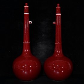 大明宣德红釉丹瓶3（40.5×20.5cm）