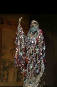 旧藏，石湾窑，清末达摩祖师，长23，宽17，高54cm