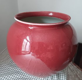 豇豆红瓷花盆 高档花盆 手工制作