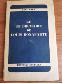 路易波拿巴的雾月十八日 法语版 法文 1949年