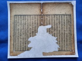古籍散页【红楼梦】一页 ，编号 8，破损缺纸比较严重，已经手工托纸。这是一张古籍散页，不是一本书，作品尺寸：24*20厘米。