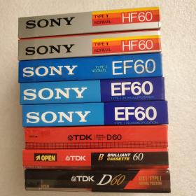 磁带 SONY HF60 EF60 TDK D60【空带未拆封】8个合售