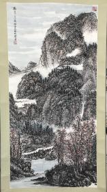 乐清著名画家冯炎先生山水 137x67cm 立轴