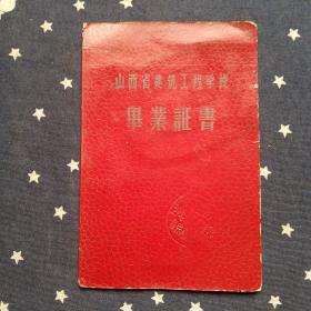 山西省建筑工程学校毕业证书（1966.12）