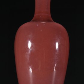 清 霁红釉莱菔瓶