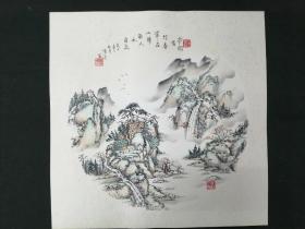 朱继青精品仿古山水卡纸作品