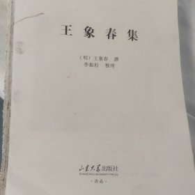 淄博古代文献丛刊： 王象春集