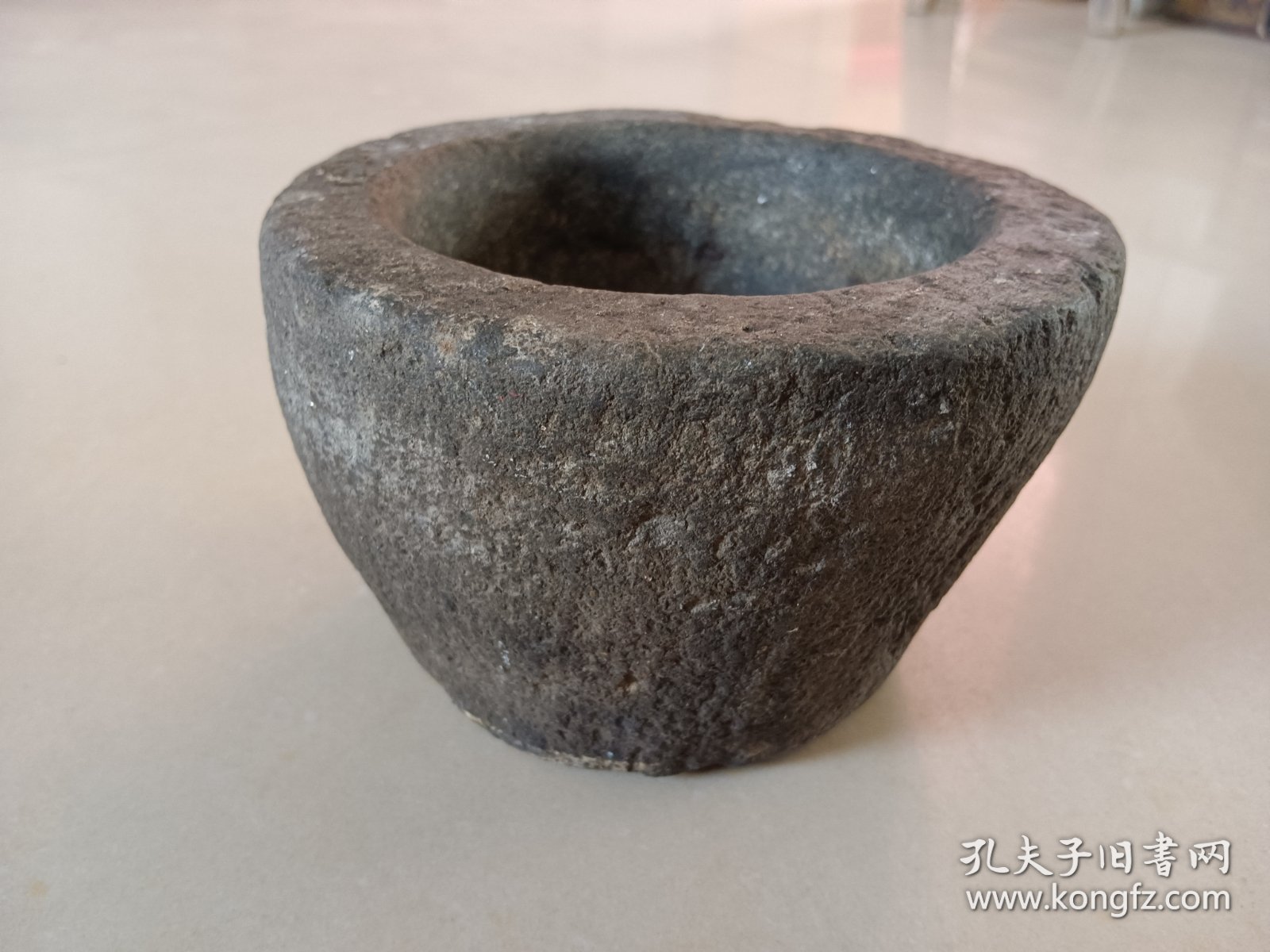 老青石石臼 没有石锤 养花摆件 外直径14内口径10，高9
